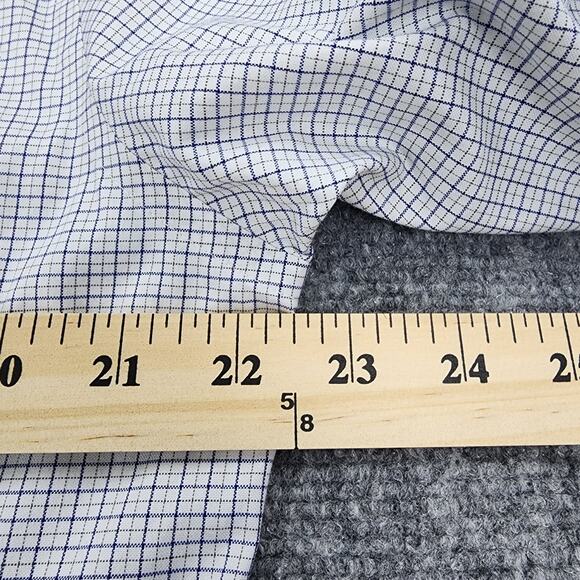 Brooks Brothers Shirt Mens 16 Blue White Check Milano Long Sleeve Button Down - Picture 6 of 15